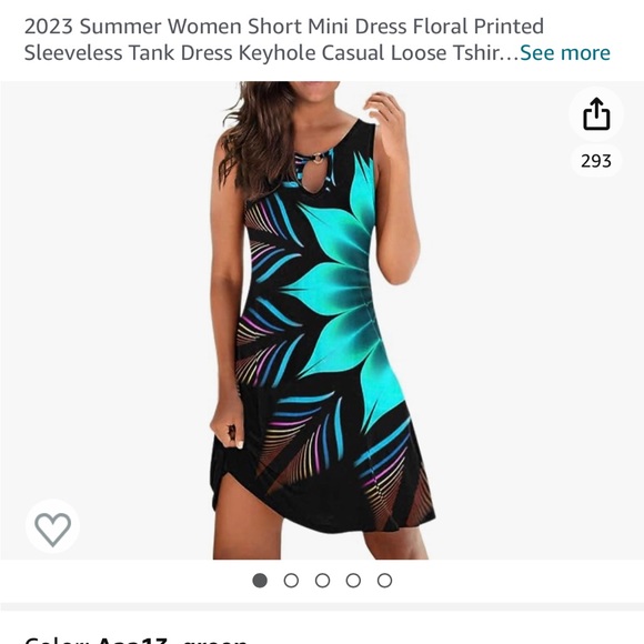 NWOT Blue burst summer dress sleeveless with black background - Picture 10 of 11